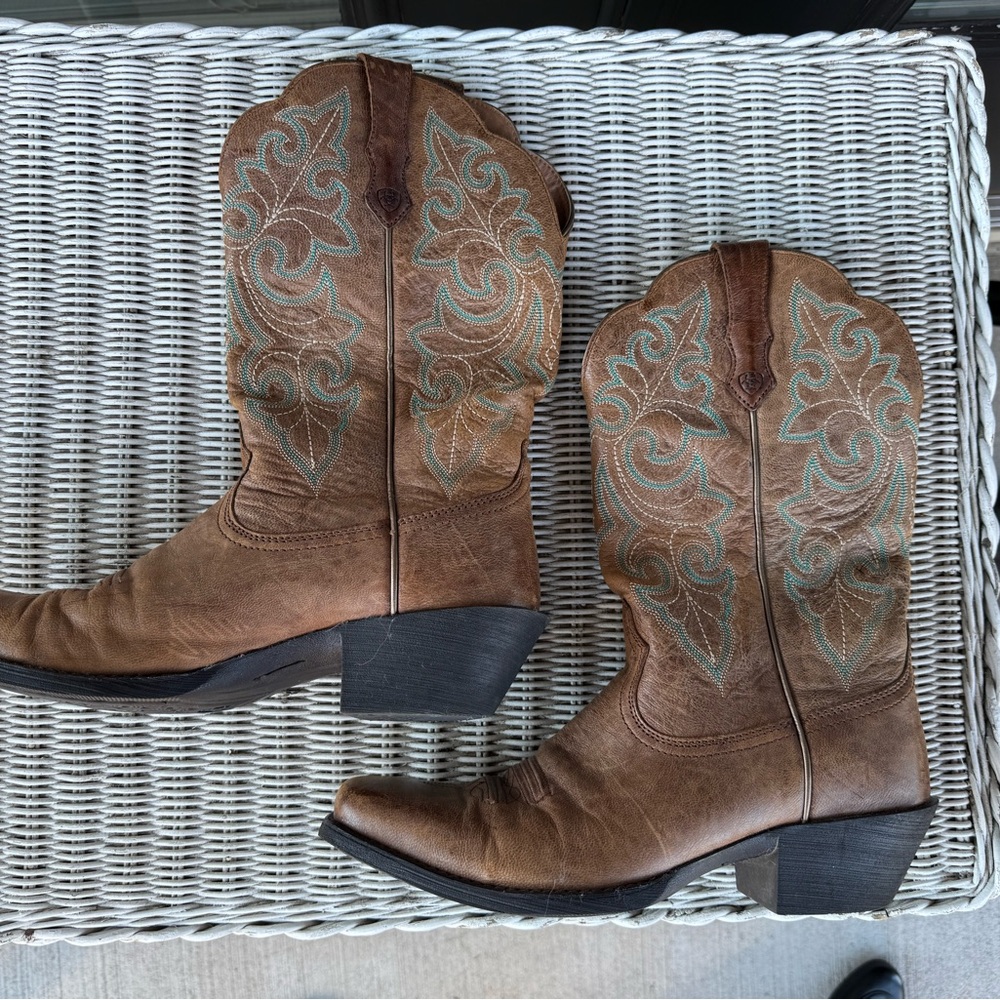 Ariat Brown and Teal Western Boots